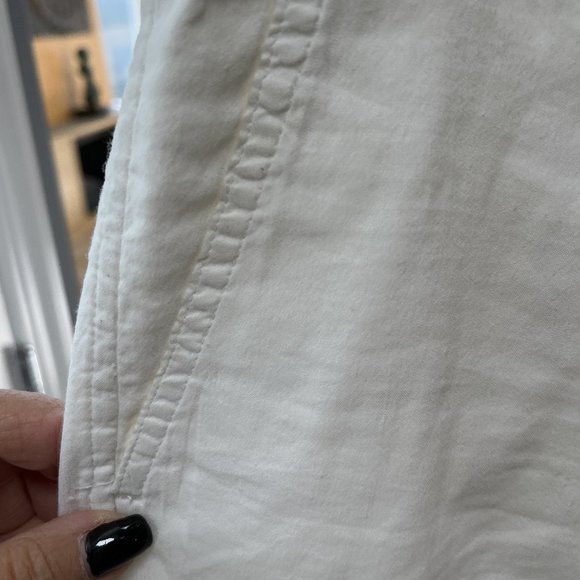 Theory White STRETCH Linen Cargo Pant - Picture 4 of 10